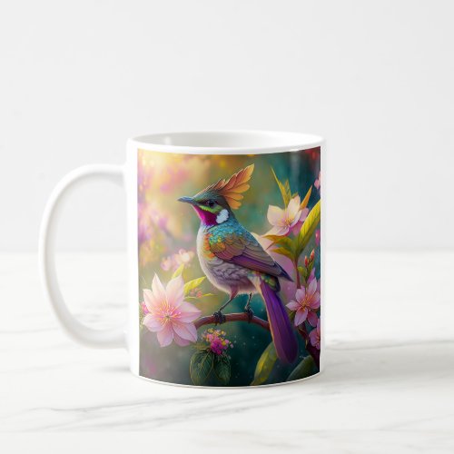 Orange Crested Rainbow Jay Fantasy Bird Coffee Mug