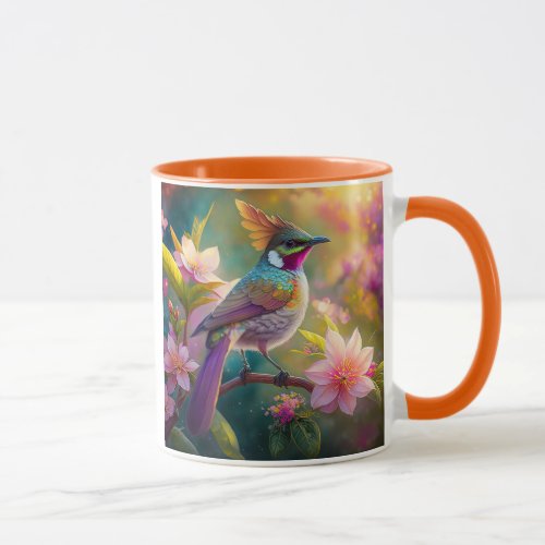 Orange Crested Rainbow Jay Fantasy Bird Mug