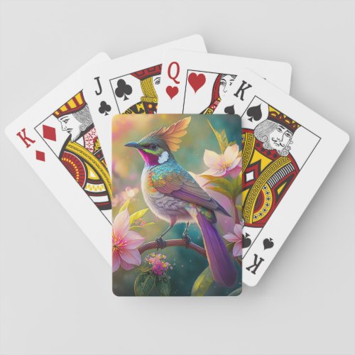 Orange Crested Rainbow Jay Fantasy Bird Playing Cards