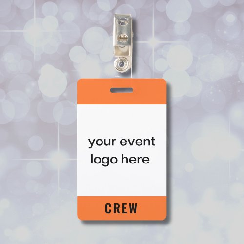 Orange Crew Staff Event Badge