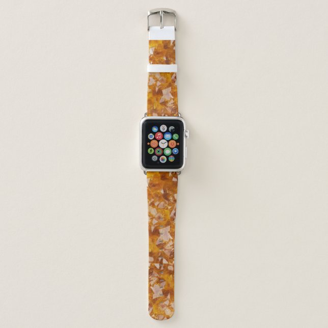 Orange Crystal Apple Wrist Band Watch (Front)