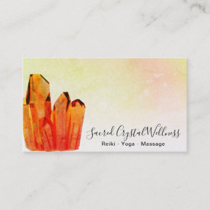 ~ Orange Crystal Cluster Pastel Rainbow Business Card