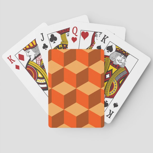 Orange Cubes Poker Cards (Back)