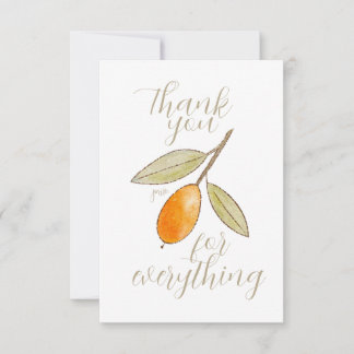 Orange Cumquat Fruit Thank You Card