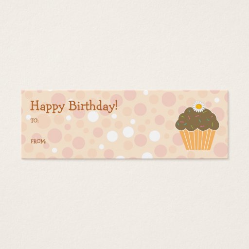Customizable Orange Cupcake Gift Tag Business Card Templates