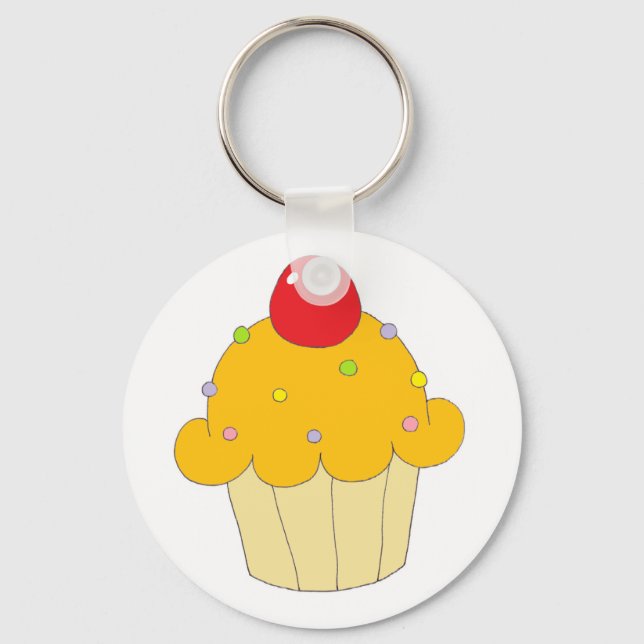 Orange Cupcake Keychain (Front)