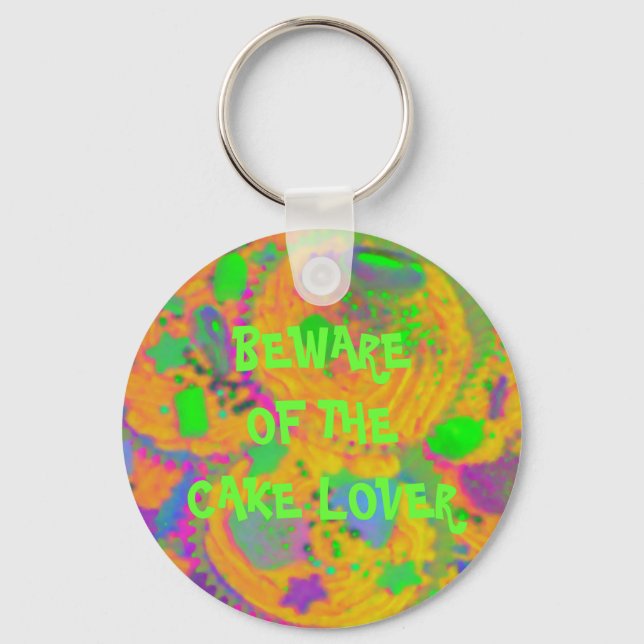 Orange Cupcakes 'cake lover' keychain (Front)