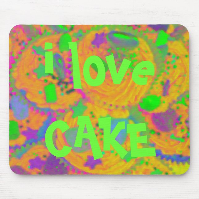 Orange Cupcakes 'i love cake' mousepad (Front)