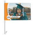Orange Curved Frame Photo Graduation Car Flag | Zazzle