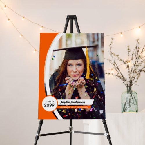 Orange Curved Frame Photo Graduation Foam Board