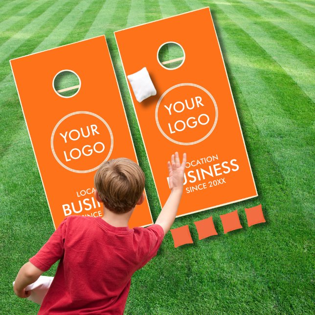 Orange Custom Business Logo Cornhole Set (Creator Uploaded)