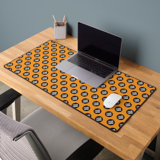Orange Custom Business Logo Pattern Desk Mat (Office 2)