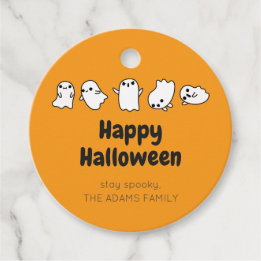 ORANGE CUSTOM Cute Spooky Ghost Halloween Favor Ta Favor Tags