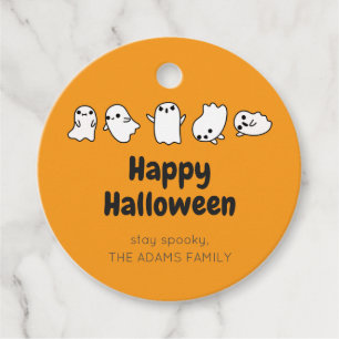 ORANGE CUSTOM Cute Spooky Ghost Halloween Favor Ta Favor Tags