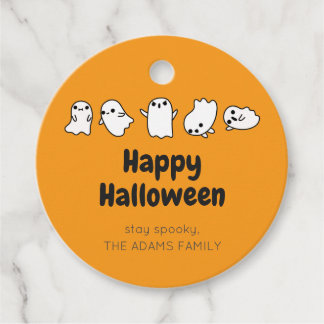 ORANGE CUSTOM Cute Spooky Ghost Halloween Favor Ta Favor Tags