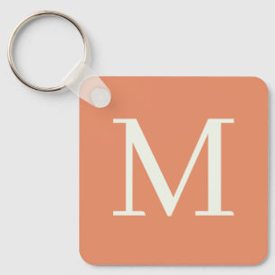 Orange Custom monogrammed Keychain