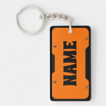Orange Customizable Name License Plate
