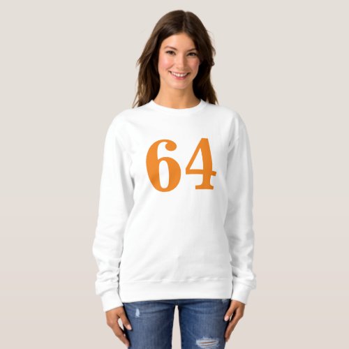 Orange Customize Number Basic Long Sleeve T_Shirt Sweatshirt