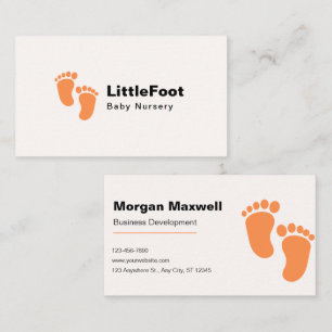 Orange Cute and Minimalist Baby Nursery Business Card