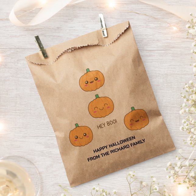 Orange Cute Halloween | Modern Stylish Candy Favor Bag (Clipped)