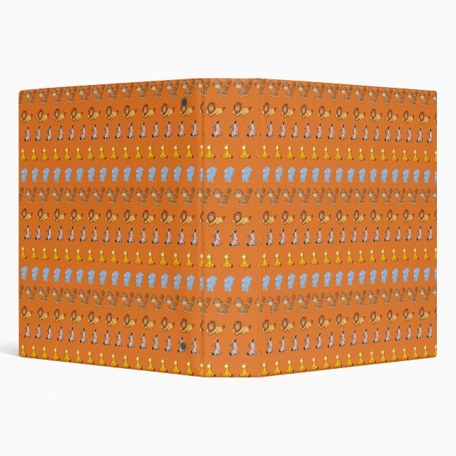 orange Cute safari animal pattern - Giraffe, 3 Ring Binder (Background)