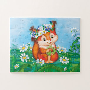 orange cute squirrel jigsaw puzzle
