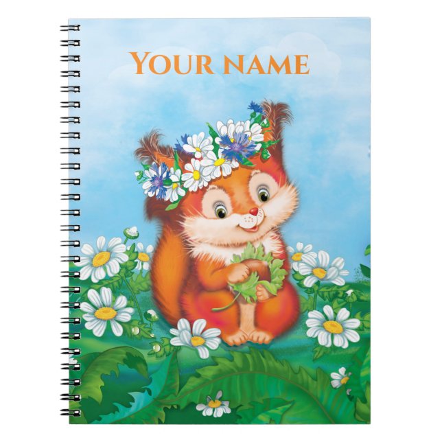 orange cute squirrel notebook (Front)