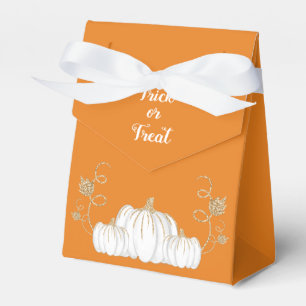 Orange Cute Trick Or Treat Pumpkin Halloween Favor Boxes