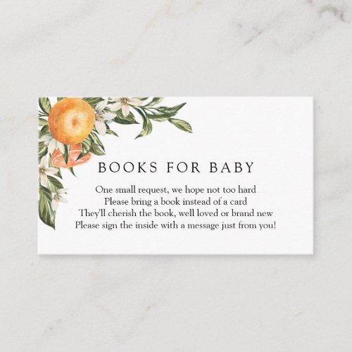 Orange Cutie Books for Baby insert card