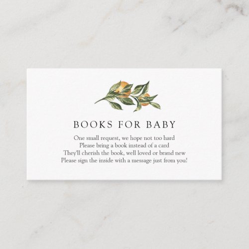Orange Cutie Books for Baby insert card