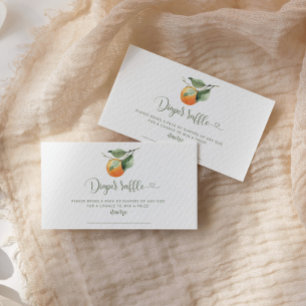 Orange cutie diaper raffle ticket enclosure card