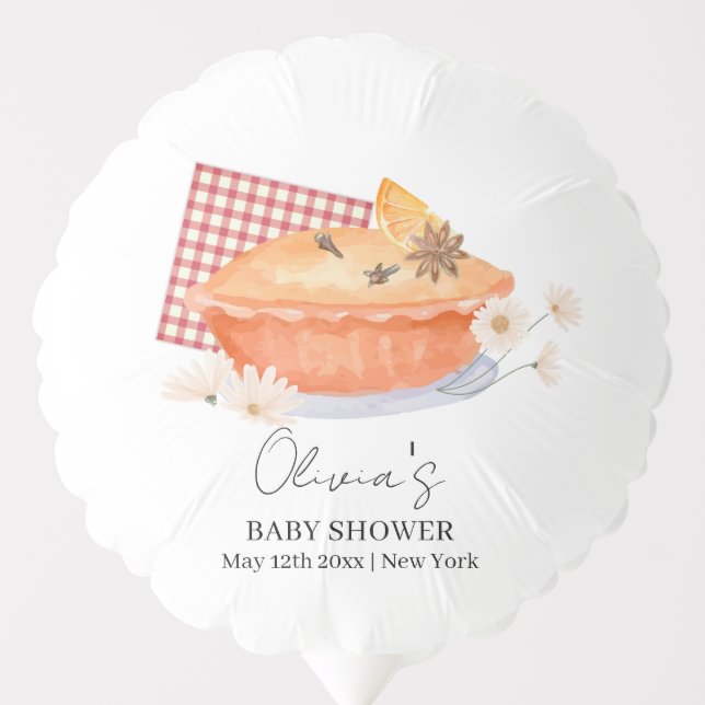 Orange Cutie Pie Flower Fall Baby Shower  Balloon (Front)