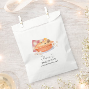 Orange Cutie Pie Flower Fall Baby Shower Favor Bag