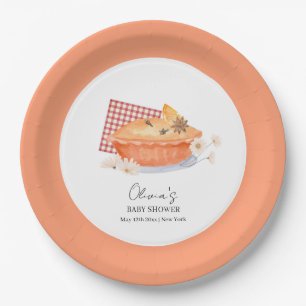 Orange Cutie Pie Flower Fall Baby Shower  Paper Plates