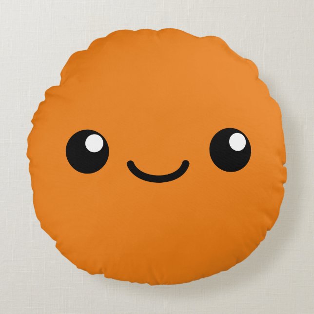 Orange cutie round pillow (Front)