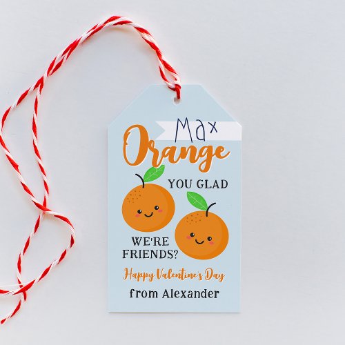 Orange Cuties Classroom Valentines Day Gift Tags