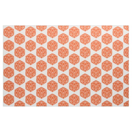 Orange D20 Dice Fabric
