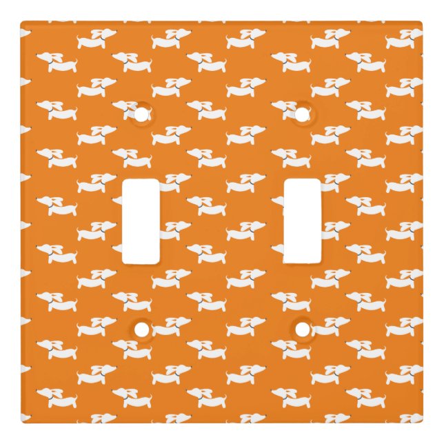 Orange Dachshund Light Switch Cover (Front)