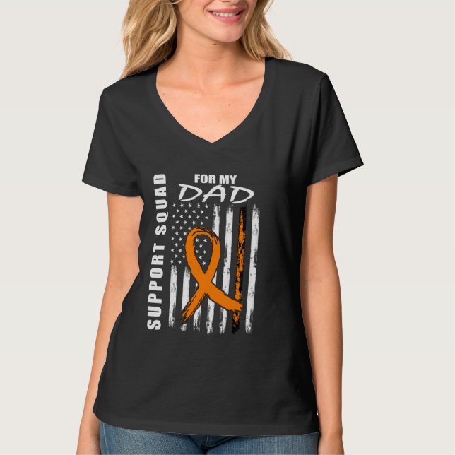 Orange Dad Multiple Sclerosis Flag Supporter Produ T-Shirt (Front)