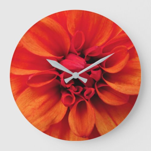 Orange Dahlia Acrylic Wall Clock