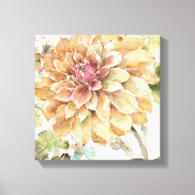 Orange Dahlia Canvas Print (Front)