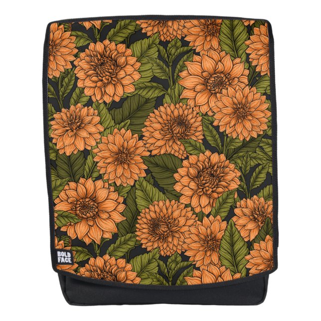 Orange Dahlia garden Backpack (Front)