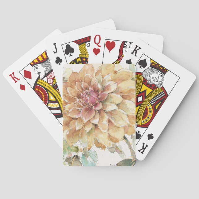 Orange Dahlia Poker Cards (Back)