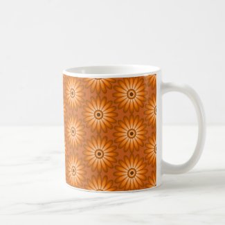 Orange daisies in 70s style