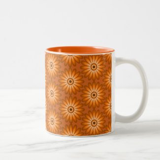 Orange daisies in 70s style