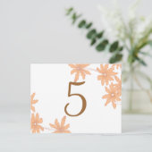 Orange Daisies Table Number (Standing Front)