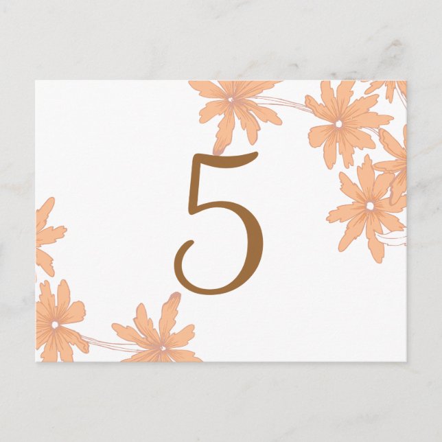 Orange Daisies Table Number (Front)