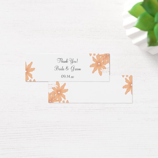 Customizable Orange Daisies Wedding Favor Tag Business Card