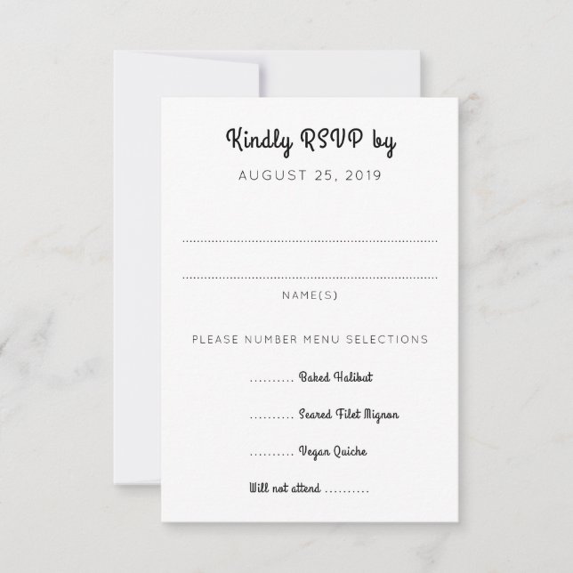 Orange Daisy Art RSVP With Entrées Enclosure (Front)