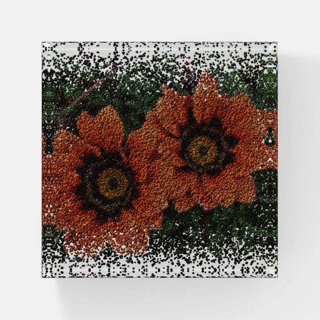 Orange Daisy Balls Paperweight (Front)